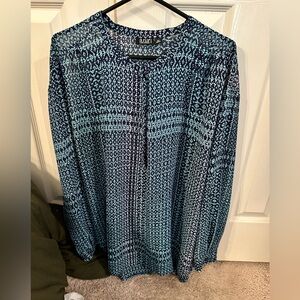 Ana sheer designs in navy and turquoise